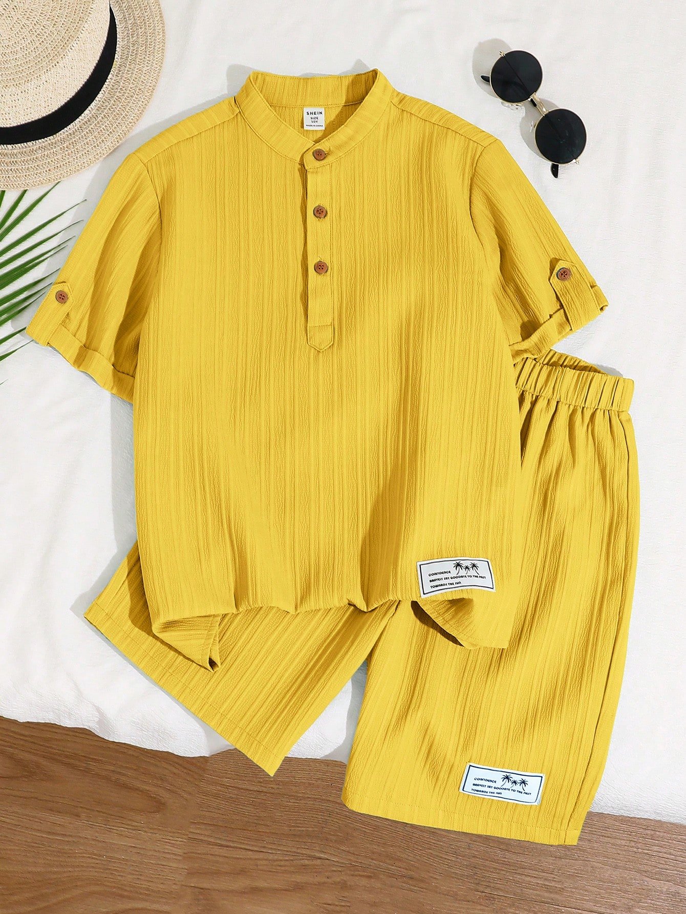 shein طقم ملابس علوية كاجوال نصف سحاب بياقة مندرين وشورت منسوج مناسب للأولاد المراهقين، طراز كوري للمدرسة والعطلات، مناسب للعب في الخارج والتصوير الشارعي والحفلات والتجول في المدينة 12