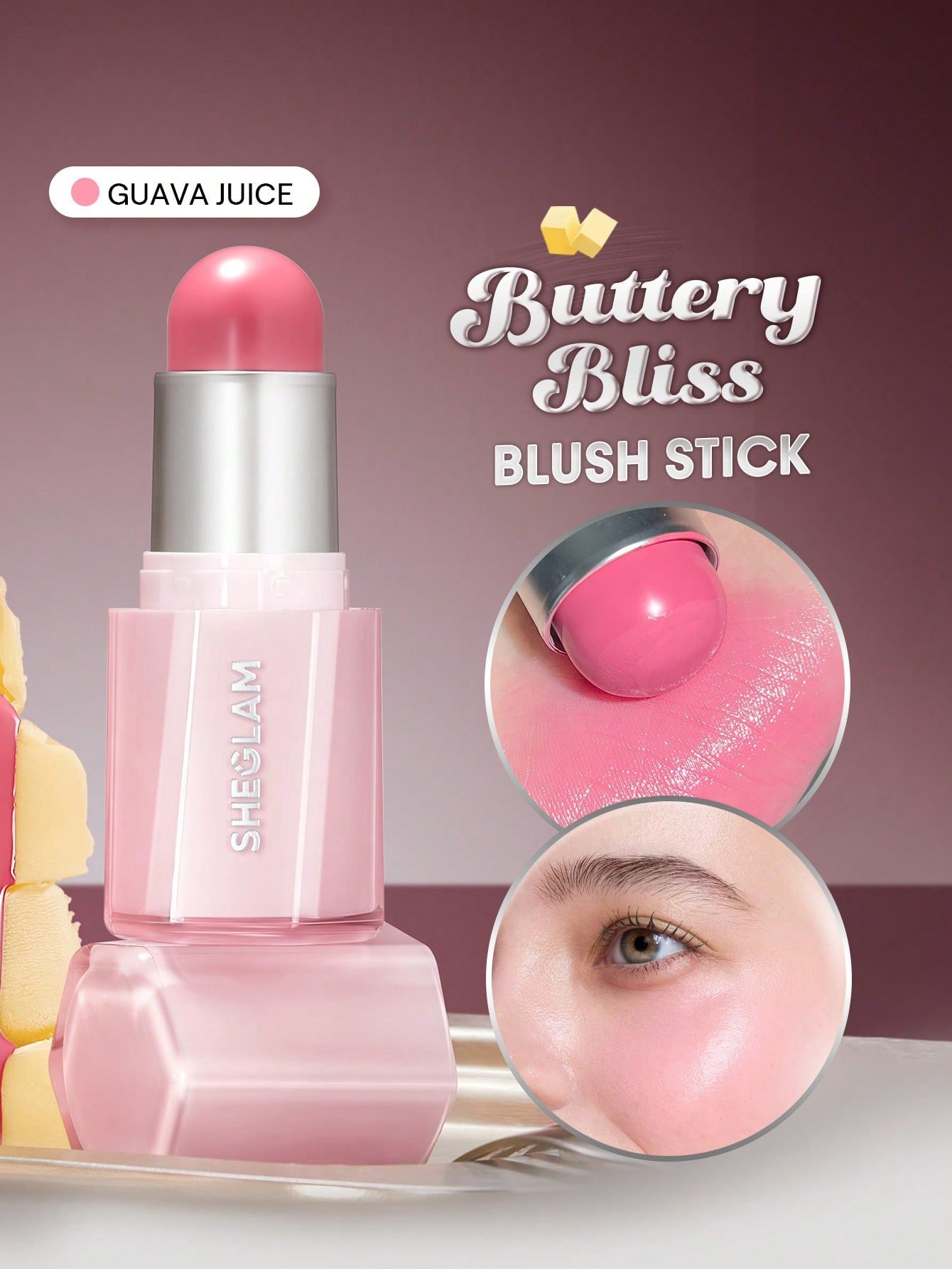 sheglam buttery bliss أحمر خدود عصا love cake حمره بلشر علامة تجارية جمال مكياج ميكب مستحضرات تجميل للنساء الفتيات مثالي لفصل الصيف الربيع مثالي ل y2k أزياء أنيقة عيد الأم هدية حفلة جاهز أفضل لون 1