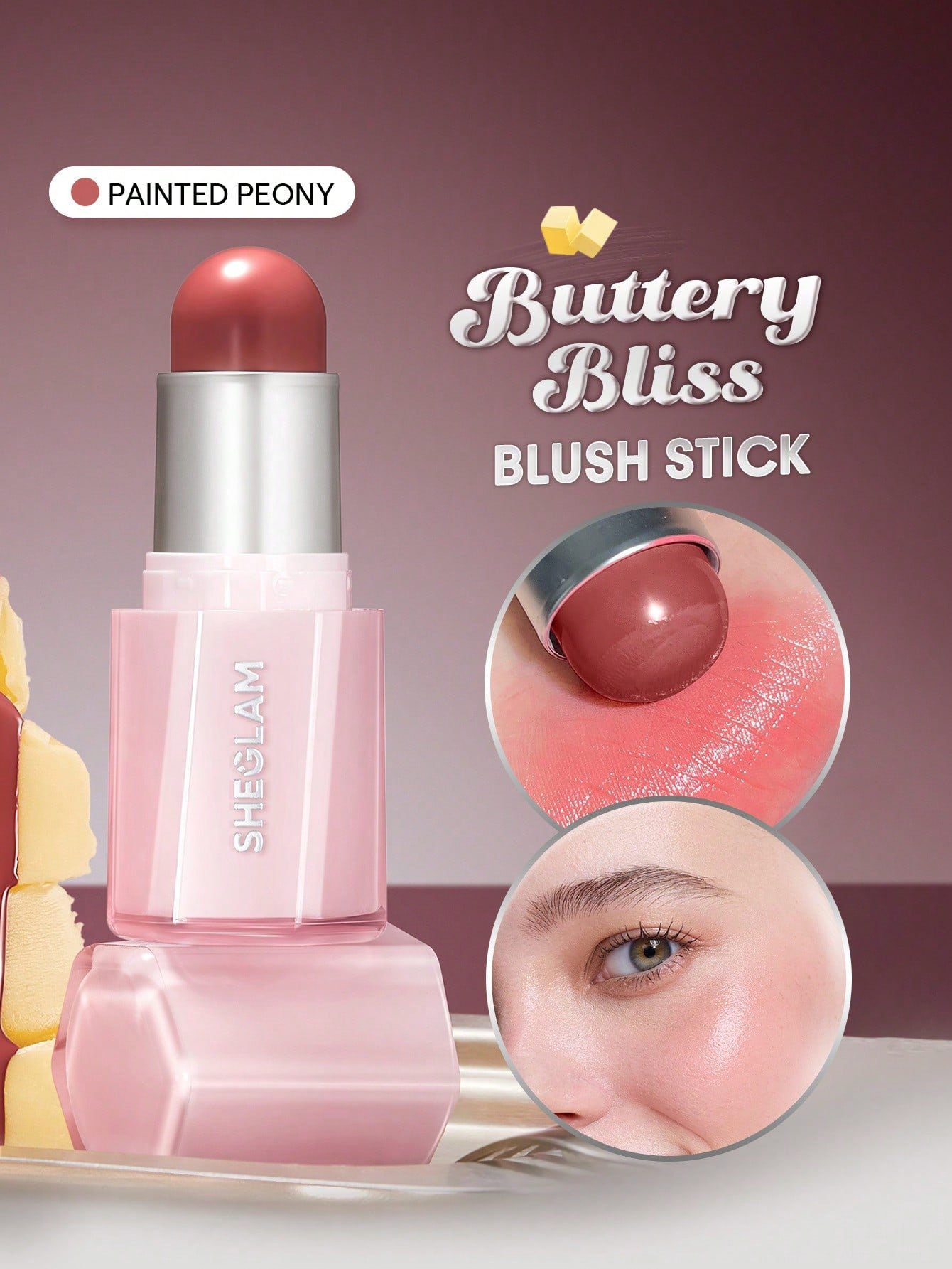 sheglam buttery bliss أحمر خدود عصا love cake حمره بلشر علامة تجارية جمال مكياج ميكب مستحضرات تجميل للنساء الفتيات مثالي لفصل الصيف الربيع مثالي ل y2k أزياء أنيقة عيد الأم هدية حفلة جاهز أفضل لون 3