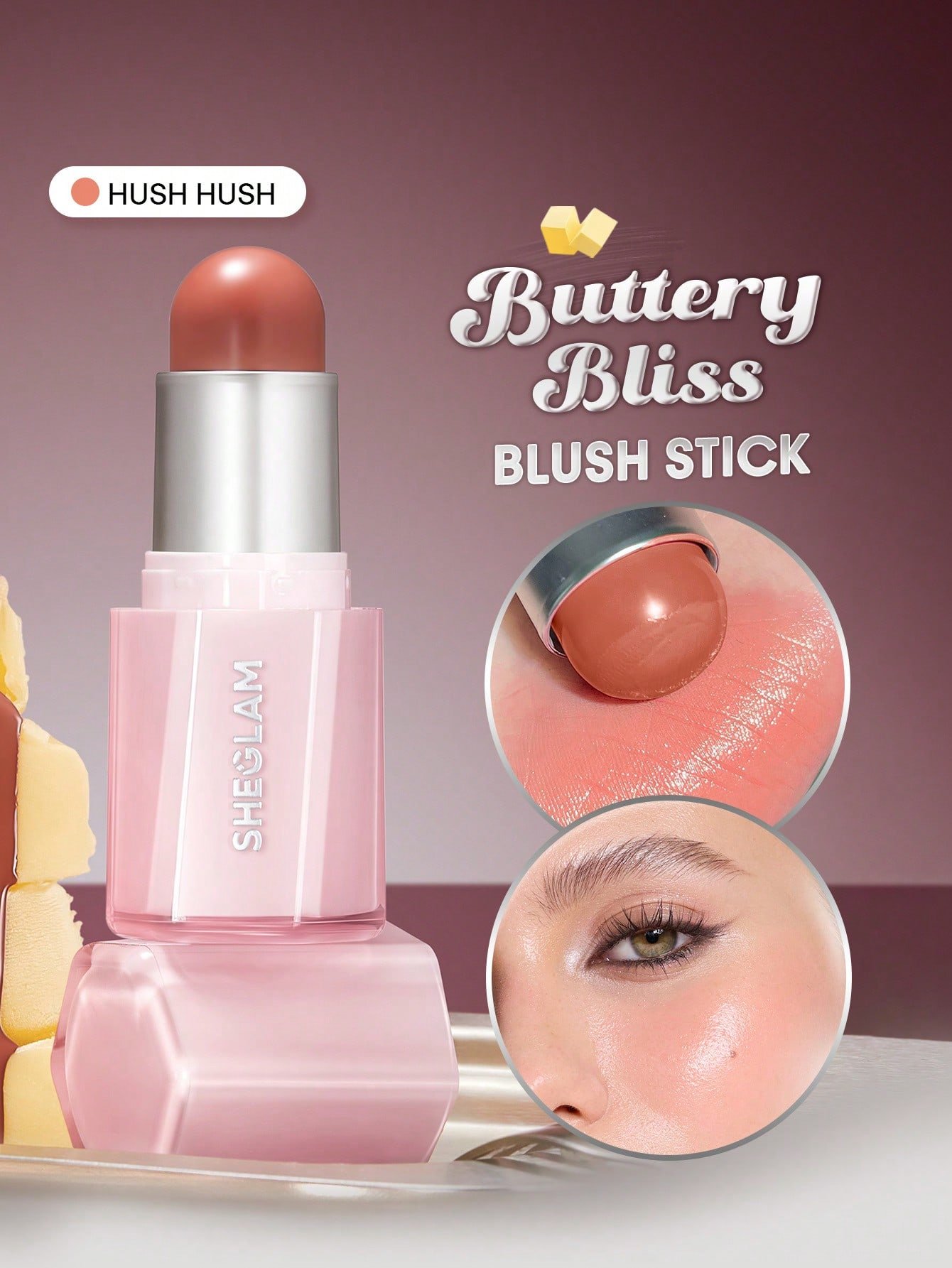 sheglam buttery bliss أحمر خدود عصا love cake حمره بلشر علامة تجارية جمال مكياج ميكب مستحضرات تجميل للنساء الفتيات مثالي لفصل الصيف الربيع مثالي ل y2k أزياء أنيقة عيد الأم هدية حفلة جاهز أفضل لون 2