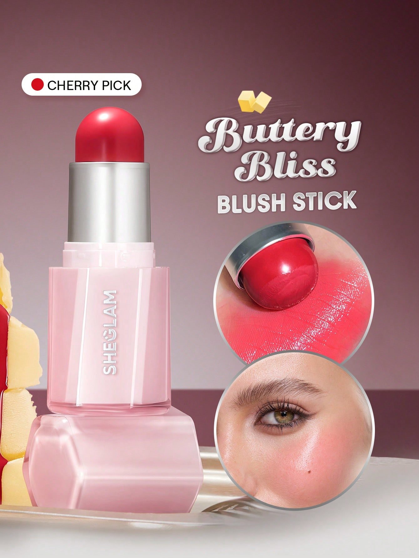 sheglam buttery bliss أحمر خدود عصا love cake حمره بلشر علامة تجارية جمال مكياج ميكب مستحضرات تجميل للنساء الفتيات مثالي لفصل الصيف الربيع مثالي ل y2k أزياء أنيقة عيد الأم هدية حفلة جاهز أفضل لون 6