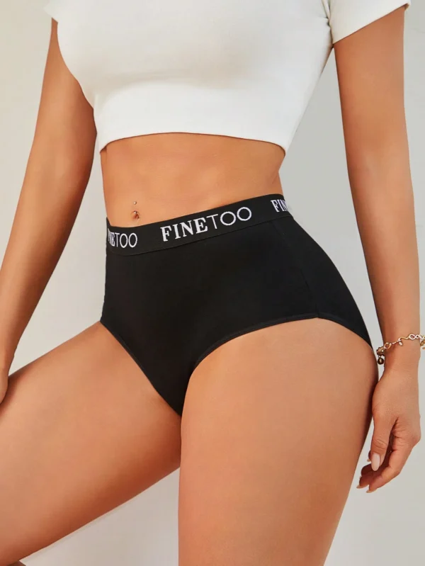 finetoo 4 قطع من السراويل الداخلية ذات الخصر العالي والحزام المتعدد الألوان، مجموعة ملابس داخلية أنيقة مخصرة للسيدات 3