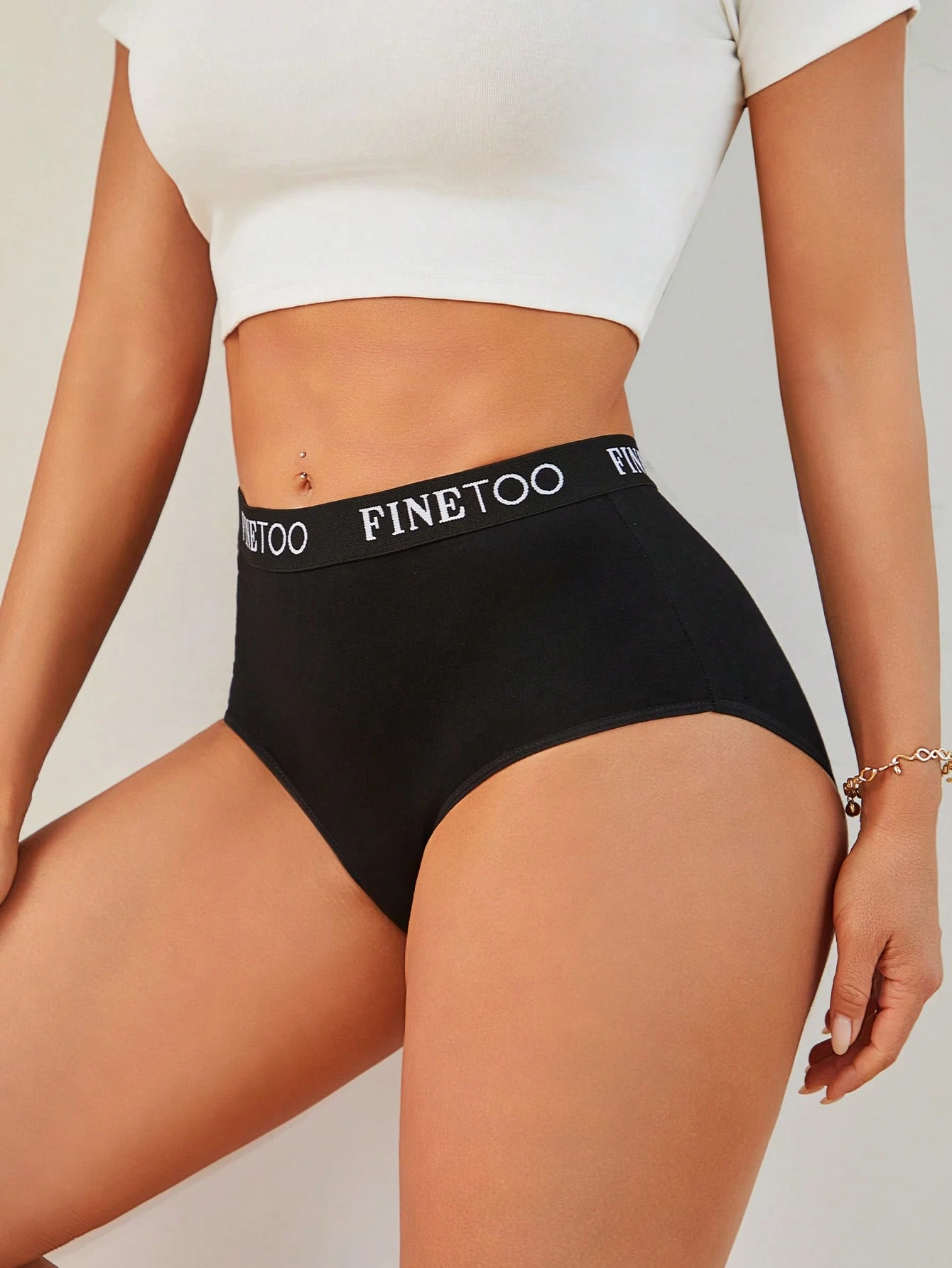 finetoo 4 قطع من السراويل الداخلية ذات الخصر العالي والحزام المتعدد الألوان، مجموعة ملابس داخلية أنيقة مخصرة للسيدات 3