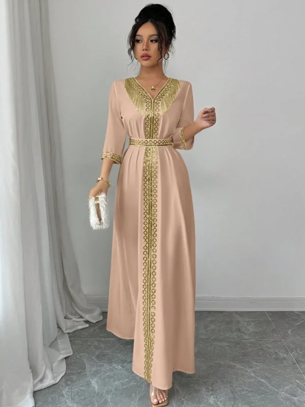 elenzga فستان نسائي أنيق بقصات الشراشيب والترتر المرقعة 27