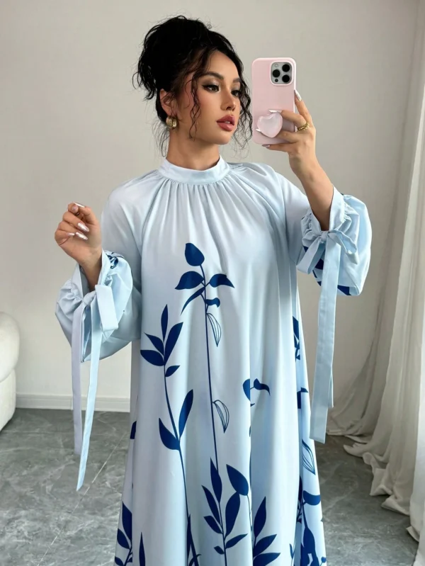 elenzga فستان طويل الأكمام بطبعة زهور للنساء 5