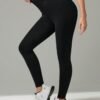shein tall سروال أبيض مضفر ضيق مع تصميم بسيط للارتداء اليومي والنشاط، سروال أبيض للنساء shein tall سروال أبيض مضفر ضيق مع تصميم بسيط للارتداء اليومي والنشاط، سروال أبيض للنساء