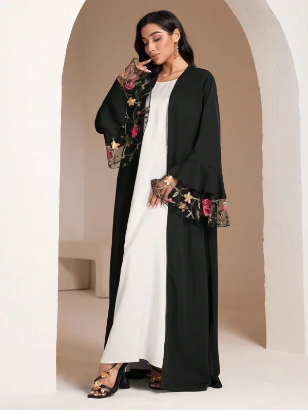 al najma عباية نسائية لون سادة أكمام طويلة، تصميم أنيق مناسب للصيف، رداء محتشم 3