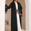 al najma عباية نسائية لون سادة أكمام طويلة، تصميم أنيق مناسب للصيف، رداء محتشم 5