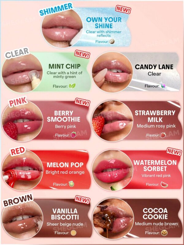 sheglam crystal glaze عناية مرطبة للشفاه berry smoothie روج ملمع شفاه شفاف جلوس علامة تجارية جمال مكياج ميكب مستحضرات تجميل للنساء الفتيات مثالي لفصل الصيف الربيع مثالي ل y2k أزياء أنيقة عيد الأم هدية حفلة جاهز أفضل لون 13