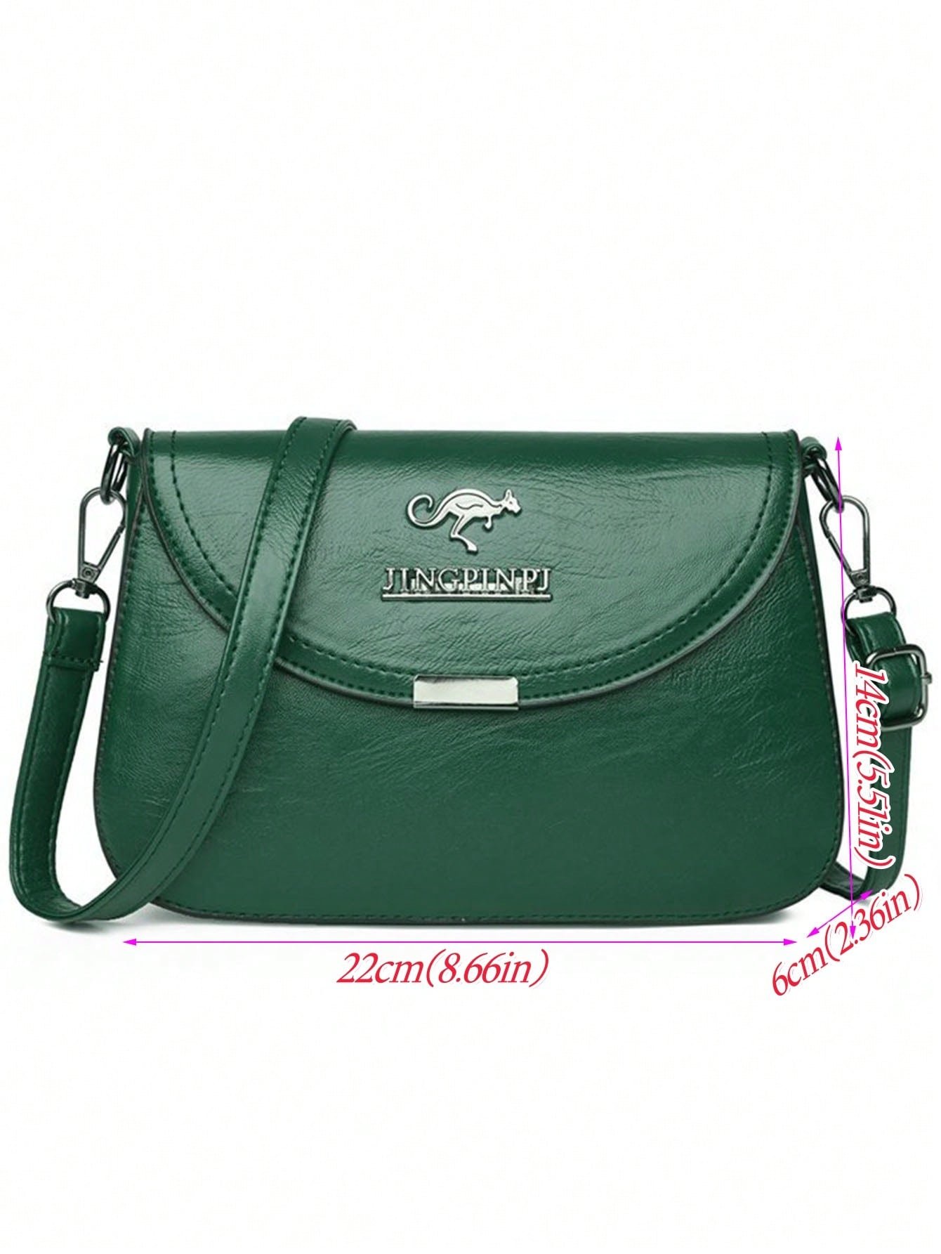 حقيبة كتف/كروس بودي نسائية بلون موحد من مادة pu مع حزام كتف قابل للتعديل 8