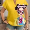 shein lune بلوزة قصيرة الأكمام مطبوعة بصورة امرأة بحجم كبير، ملابس غربية للنساء بطراز بوهيمي وبوهو من تسعينيات القرن الماضي، ملابس مناسبة للمهرجانات والصيف والخروج 6