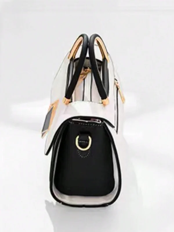 1 قطعة/2 قطعة حقيبة يد جلد اصطناعي بلون متباين ، حقيبة كتف أنيقة ، محفظة بفيونكة حلوة للنساء ، مع حزام قابل للتعديل مناسب للاستخدام اليومي ، محمولة باليد ، على الكتف ، متقاطعة الجسم ، متعددة الاستخدامات 6