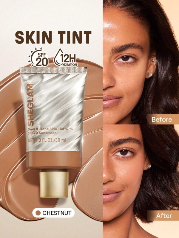 sheglam dew & done ملون خفيف للبشرة مع spf20 porcelain علامة تجارية جمال مكياج ميكب مستحضرات تجميل للنساء الفتيات مثالي لفصل الصيف الربيع مثالي ل y2k أزياء أنيقة عيد الأم هدية حفلة جاهز أفضل لون 19