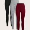 shein ezwear 3 قطعة / مجموعة سراويل كاجوال للنساء مصنوعة من الحياكة الرفيعة الطويلة للصيف 4