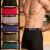 shein 7 قطع / عبوة ملابس داخلية كاجوال للرجال مع شريط خصر منسوج بحرف 7