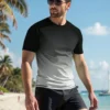 manfinity kasua تي شيرت سباحة رجالي برقبة دائرية وأكمام قصيرة بتدرج لوني، تي شيرت رجالي، تي شيرتات للرجال، تي شيرتات رجالية، للعطلات 13