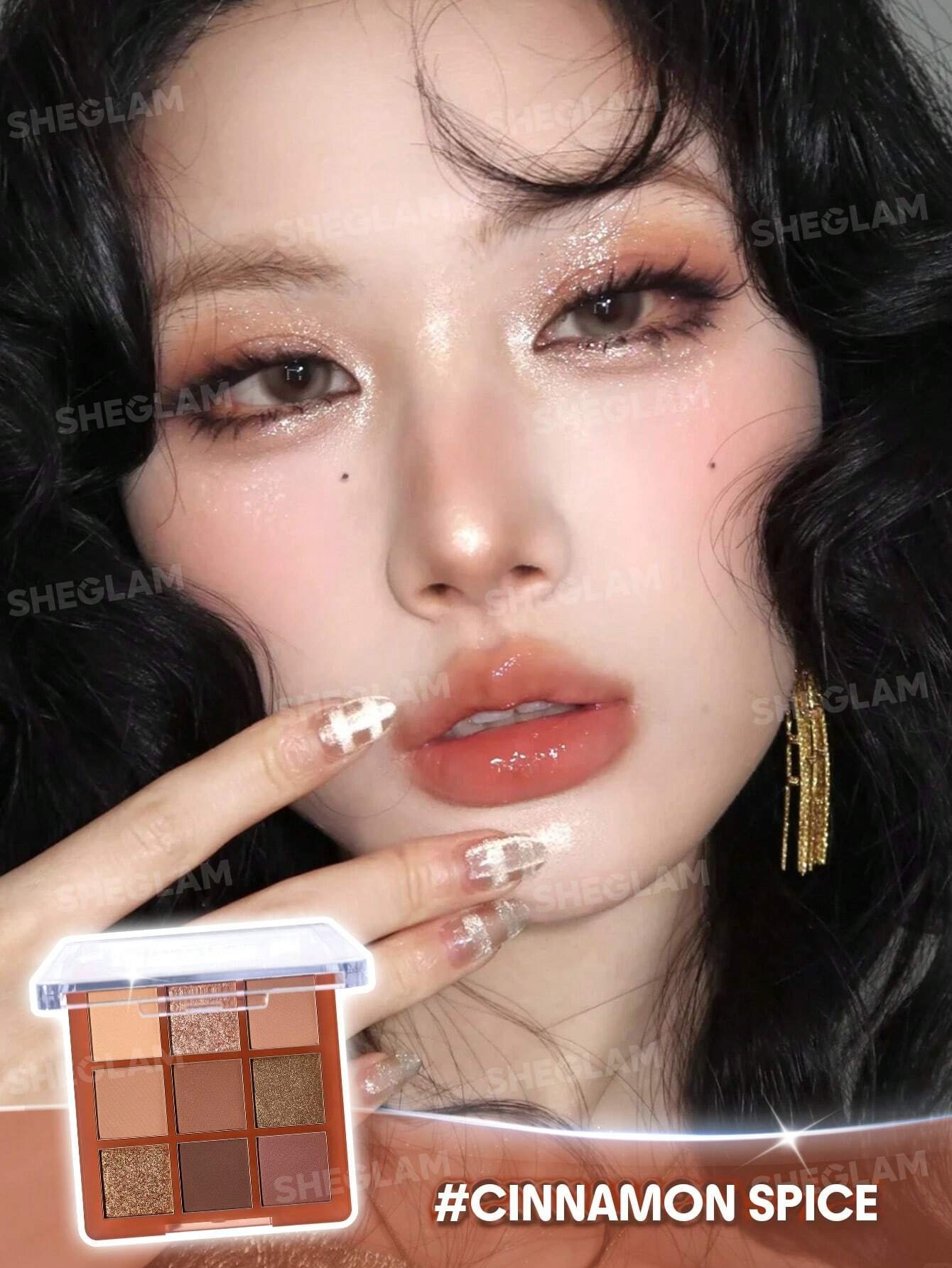 sheglam cinnamon spice باليت ظلال عيون 9 ألوان علامة تجارية جمال مكياج ميكب مستحضرات تجميل للنساء الفتيات مثالي لفصل الصيف الربيع مثالي ل y2k أزياء أنيقة عيد الأم هدية حفلة جاهز أفضل لون 10
