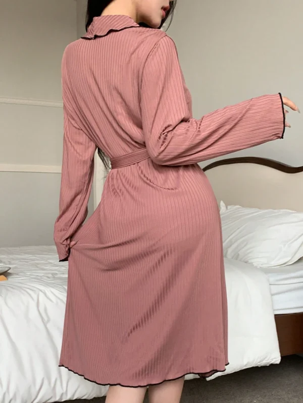 shein ثوب نسائي كاجوال بتصميم متباين الألوان، ملابس منزلية مريحة، مناسب للخريف والشتاء 2