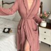 shein ثوب نسائي كاجوال بتصميم متباين الألوان، ملابس منزلية مريحة، مناسب للخريف والشتاء 6