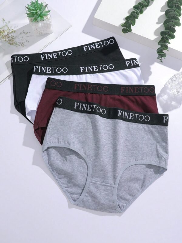 finetoo 4 قطع من السراويل الداخلية ذات الخصر العالي والحزام المتعدد الألوان، مجموعة ملابس داخلية أنيقة مخصرة للسيدات 8
