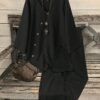 emery rose طقم بلوزة أكمام 3/4 بزر جوز الهند وياقة على شكل v للنساء + بنطلون مستقيم ذو لون واحد، طقم ملابس كاجوال للذهاب للعمل emery rose طقم بلوزة أكمام 3/4 بزر جوز الهند وياقة على شكل v للنساء + بنطلون مستقيم ذو لون واحد، طقم ملابس كاجوال للذهاب للعمل