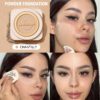 sheglam بودرة أساس skin focus عالية التغطية بورسلين 36 لونًا للتحكم في الزيوت وخالية من العيوب وتغطية كاملة وخفيفة الوزن وبودرة مضغوطة ناعمة غير لامعة وأكثر نعومة ومكياج للوجه تخفيضات هدية عيد الميلاد كريم أساس علامة تجارية جمال مكياج ميكب مستحضرات تجميل 4