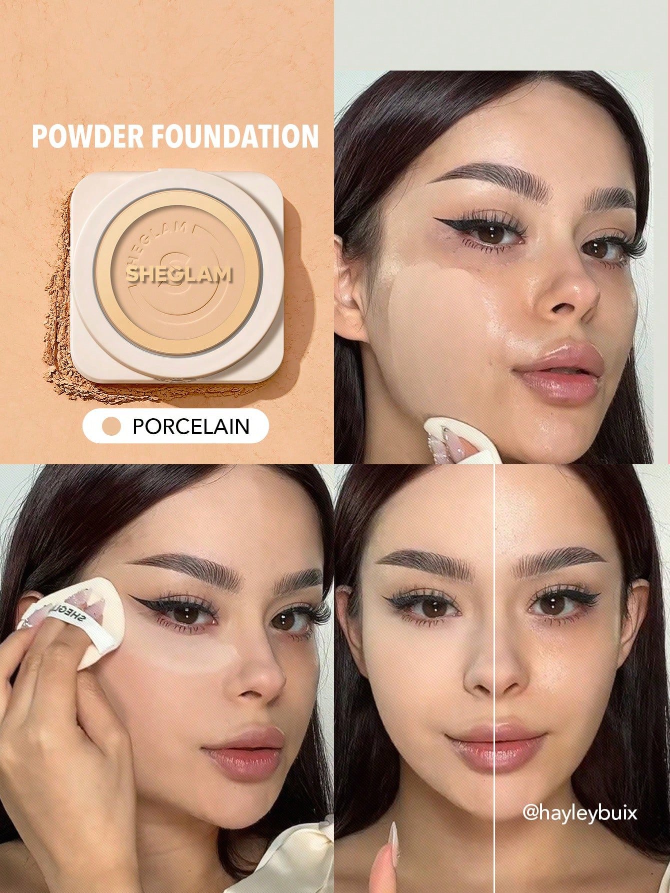 sheglam بودرة أساس skin focus عالية التغطية بورسلين 36 لونًا للتحكم في الزيوت وخالية من العيوب وتغطية كاملة وخفيفة الوزن وبودرة مضغوطة ناعمة غير لامعة وأكثر نعومة ومكياج للوجه تخفيضات هدية عيد الميلاد كريم أساس علامة تجارية جمال مكياج ميكب مستحضرات تجميل 2