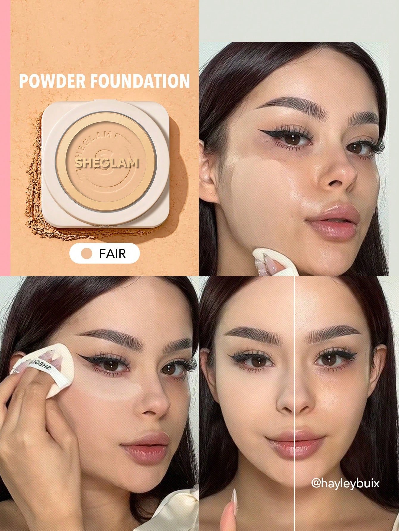 sheglam بودرة أساس skin focus عالية التغطية بورسلين 36 لونًا للتحكم في الزيوت وخالية من العيوب وتغطية كاملة وخفيفة الوزن وبودرة مضغوطة ناعمة غير لامعة وأكثر نعومة ومكياج للوجه تخفيضات هدية عيد الميلاد كريم أساس علامة تجارية جمال مكياج ميكب مستحضرات تجميل 3