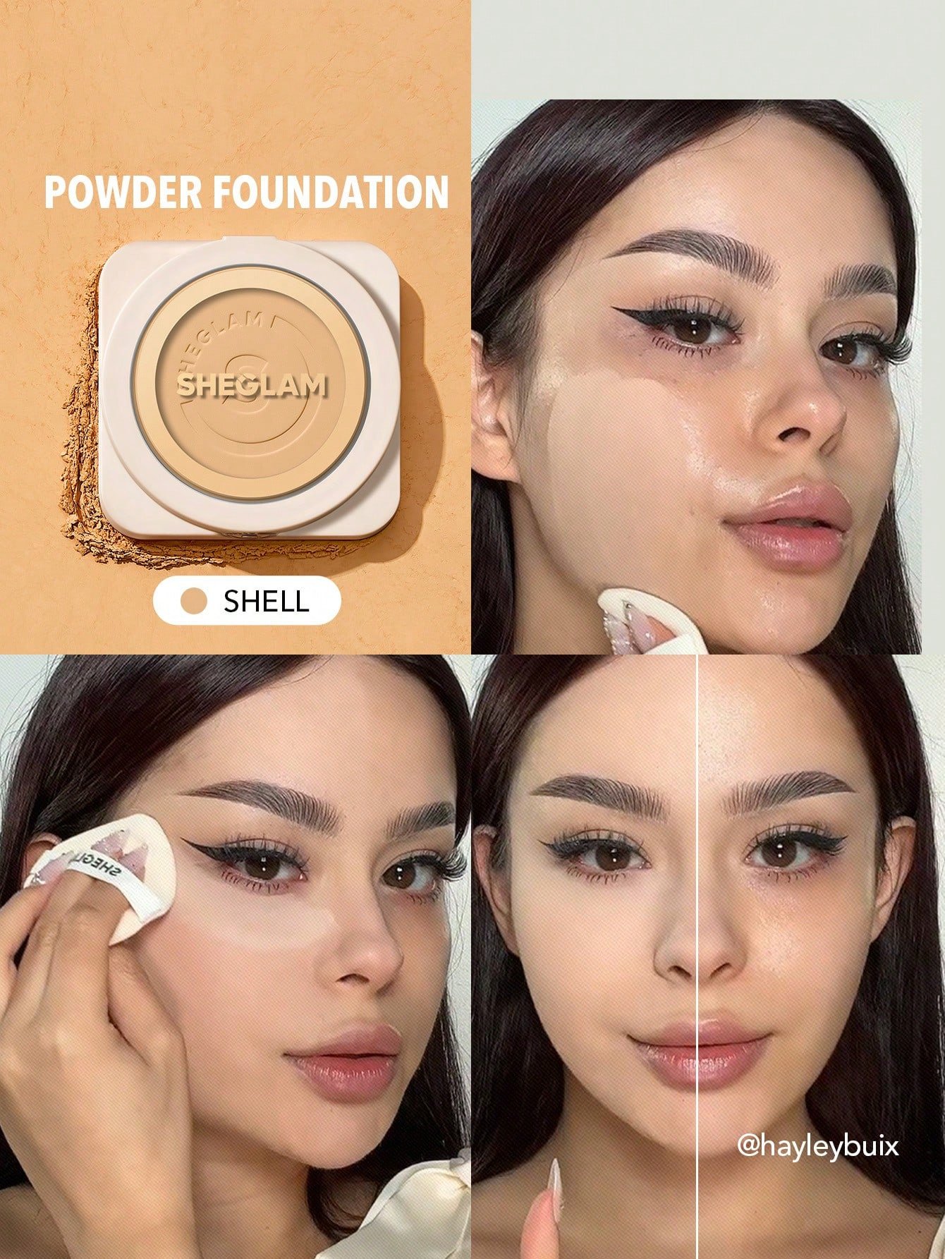 sheglam بودرة أساس skin focus عالية التغطية بورسلين 36 لونًا للتحكم في الزيوت وخالية من العيوب وتغطية كاملة وخفيفة الوزن وبودرة مضغوطة ناعمة غير لامعة وأكثر نعومة ومكياج للوجه تخفيضات هدية عيد الميلاد كريم أساس علامة تجارية جمال مكياج ميكب مستحضرات تجميل 6