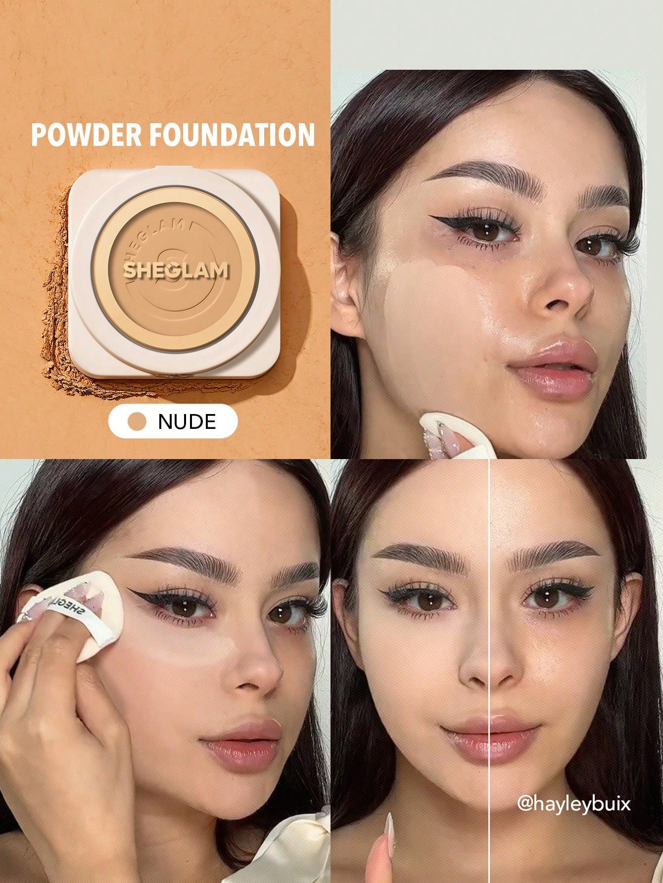 sheglam بودرة أساس skin focus عالية التغطية بورسلين 36 لونًا للتحكم في الزيوت وخالية من العيوب وتغطية كاملة وخفيفة الوزن وبودرة مضغوطة ناعمة غير لامعة وأكثر نعومة ومكياج للوجه تخفيضات هدية عيد الميلاد كريم أساس علامة تجارية جمال مكياج ميكب مستحضرات تجميل 7