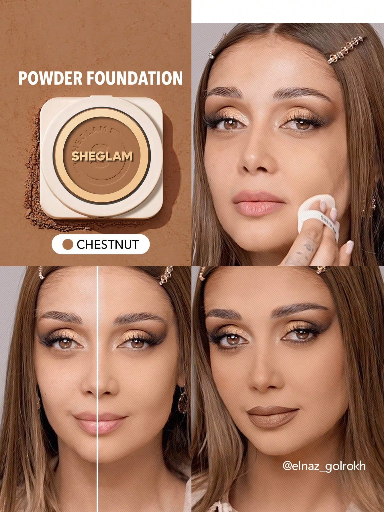 sheglam بودرة أساس skin focus عالية التغطية بورسلين 36 لونًا للتحكم في الزيوت وخالية من العيوب وتغطية كاملة وخفيفة الوزن وبودرة مضغوطة ناعمة غير لامعة وأكثر نعومة ومكياج للوجه تخفيضات هدية عيد الميلاد كريم أساس علامة تجارية جمال مكياج ميكب مستحضرات تجميل 19