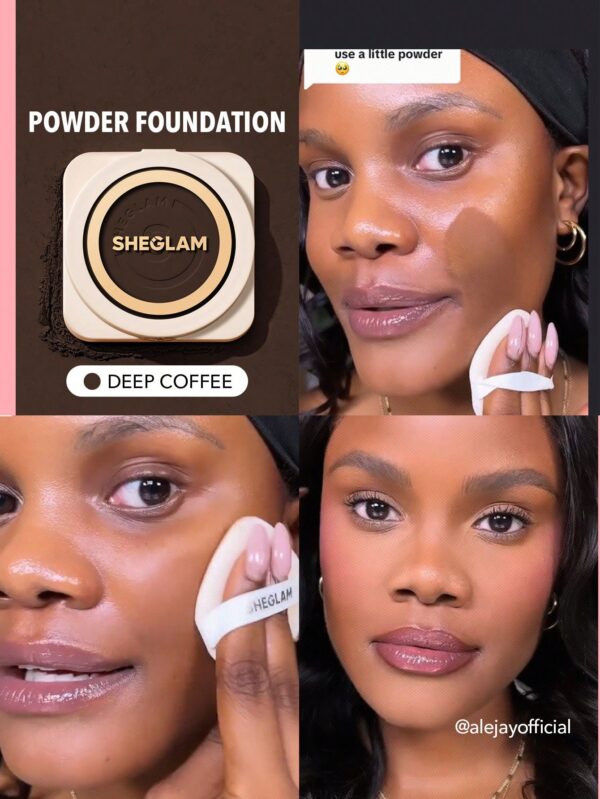 sheglam بودرة أساس skin focus عالية التغطية بورسلين 36 لونًا للتحكم في الزيوت وخالية من العيوب وتغطية كاملة وخفيفة الوزن وبودرة مضغوطة ناعمة غير لامعة وأكثر نعومة ومكياج للوجه تخفيضات هدية عيد الميلاد كريم أساس علامة تجارية جمال مكياج ميكب مستحضرات تجميل 34