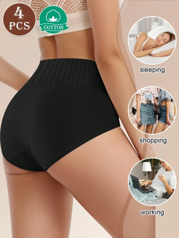 meiyating 4 قطع من سراويل نسائية ذات خصر عالي لتنحيف الجسم 6