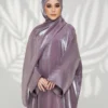 عباية فاشونية كاجوال مع وشاح رأس، قطعة واحدة مناسبة للاستخدام اليومي للنساء، الطول 143 سم 25