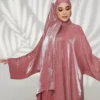 عباية فاشونية كاجوال مع وشاح رأس، قطعة واحدة مناسبة للاستخدام اليومي للنساء، الطول 143 سم 7