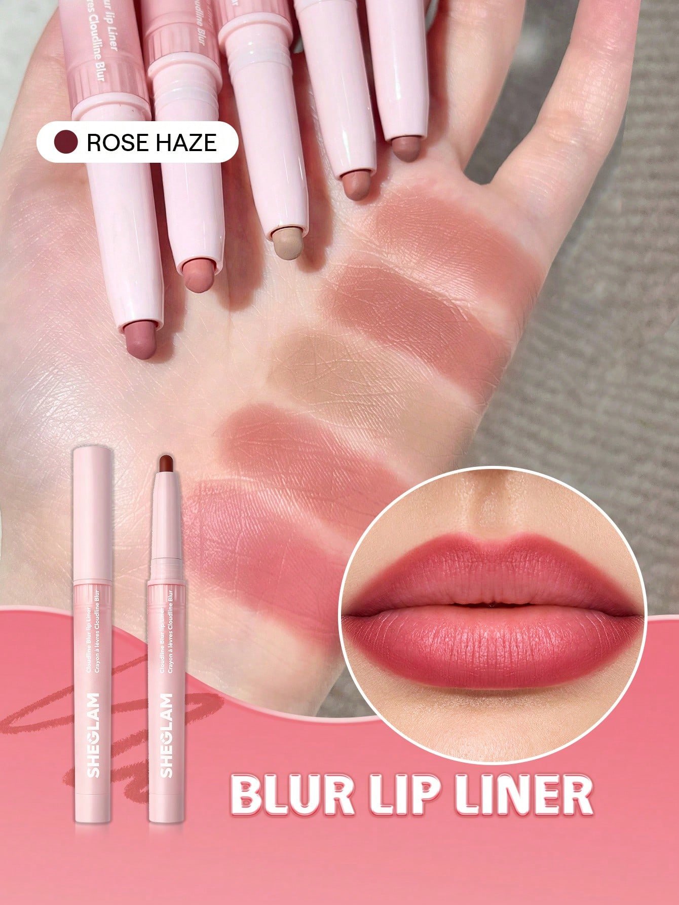 sheglam cloudline blur محدد شفاه petal flush روج محدد قوس شفايف علامة تجارية جمال مكياج ميكب مستحضرات تجميل للنساء الفتيات مثالي لفصل الصيف الربيع مثالي ل y2k أزياء أنيقة عيد الأم هدية حفلة جاهز أفضل لون 5