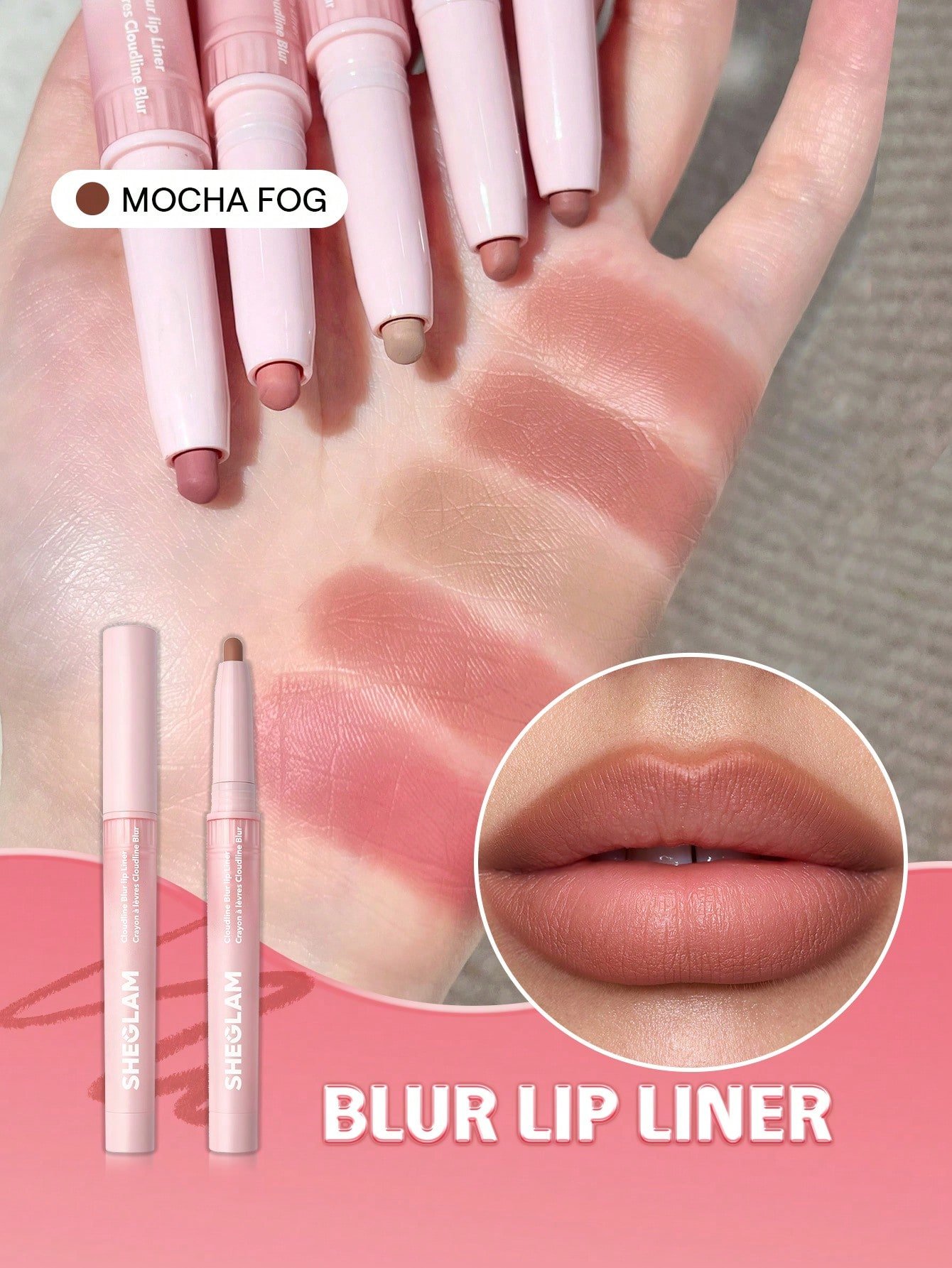 sheglam cloudline blur محدد شفاه petal flush روج محدد قوس شفايف علامة تجارية جمال مكياج ميكب مستحضرات تجميل للنساء الفتيات مثالي لفصل الصيف الربيع مثالي ل y2k أزياء أنيقة عيد الأم هدية حفلة جاهز أفضل لون 6