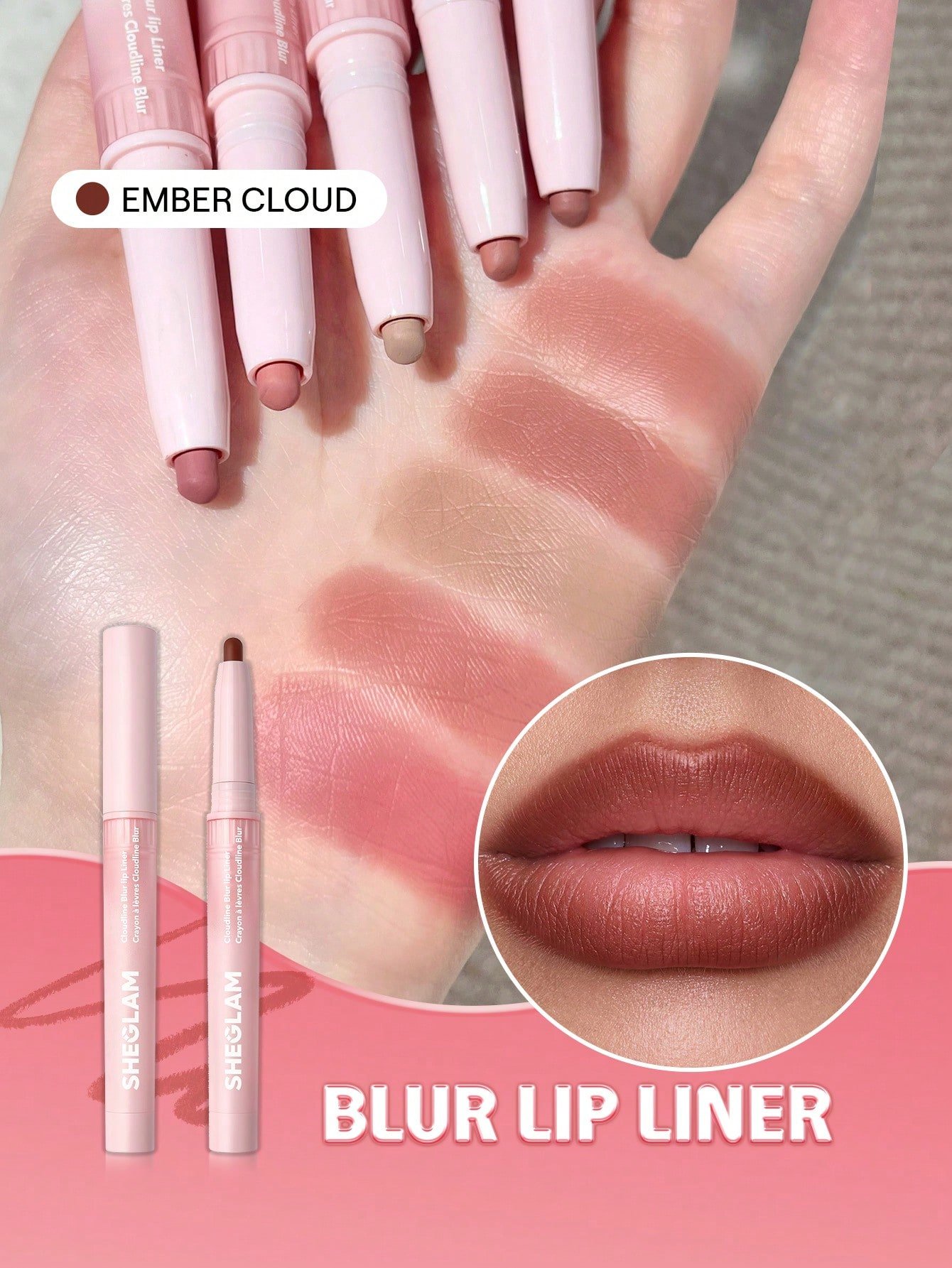 sheglam cloudline blur محدد شفاه petal flush روج محدد قوس شفايف علامة تجارية جمال مكياج ميكب مستحضرات تجميل للنساء الفتيات مثالي لفصل الصيف الربيع مثالي ل y2k أزياء أنيقة عيد الأم هدية حفلة جاهز أفضل لون 7