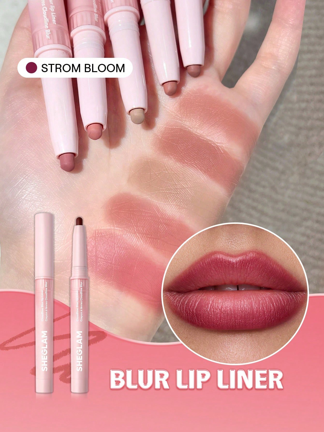 sheglam cloudline blur محدد شفاه petal flush روج محدد قوس شفايف علامة تجارية جمال مكياج ميكب مستحضرات تجميل للنساء الفتيات مثالي لفصل الصيف الربيع مثالي ل y2k أزياء أنيقة عيد الأم هدية حفلة جاهز أفضل لون 9
