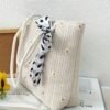 seka paul حقيبة قش صيفية للنساء، حقيبة شاطئ محاكة بزهور بسيطة وعصرية، حقيبة كتف وحمل أنيقة 5