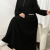modelyn فستان جديد للخريف/الشتاء بياقة عالية وأكمام طويلة وخصر ضيق وقصة ضيقة