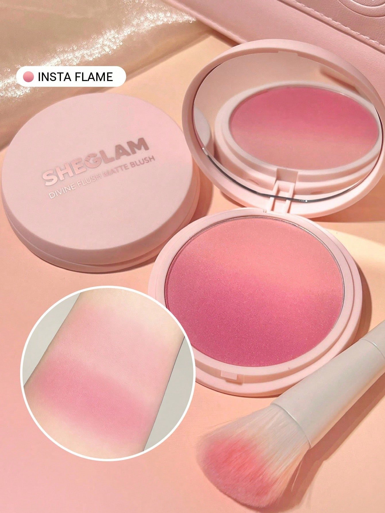 sheglam أحمر خدود مطفي divine flush insta flame blush powder ذو تصبغ عالي لا يتلاشى يدوم طويلاً متوهج وخفيف الوزن أحمر خدود للوجه مكياج لحفلات أحمر خدود حمره بلشر علامة تجارية جمال مكياج ميكب مستحضرات تجميل للنساء الفتيات مثالي لفصل الصيف الربيع مثالي ل 7