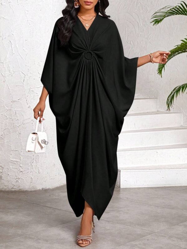 shein lady فستان نسائي كاجوال فضفاض بأكمام على شكل خفاش، لون أحادي، لإطلالات العطلات والرحلات، ملابس نسائية بوهيمية/بوهيمية/بوهو shein lady فستان نسائي كاجوال فضفاض بأكمام على شكل خفاش، لون أحادي، لإطلالات العطلات والرحلات، ملابس نسائية بوهيمية/بوهيمية/بوهو