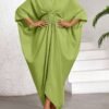 shein lady فستان نسائي كاجوال فضفاض بأكمام على شكل خفاش، لون أحادي، لإطلالات العطلات والرحلات، ملابس نسائية بوهيمية/بوهيمية/بوهو 11