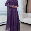 modelyn فستان أنيق بأكمام طويلة وياقة من الدانتيل الزهري وذيل منبثق 15