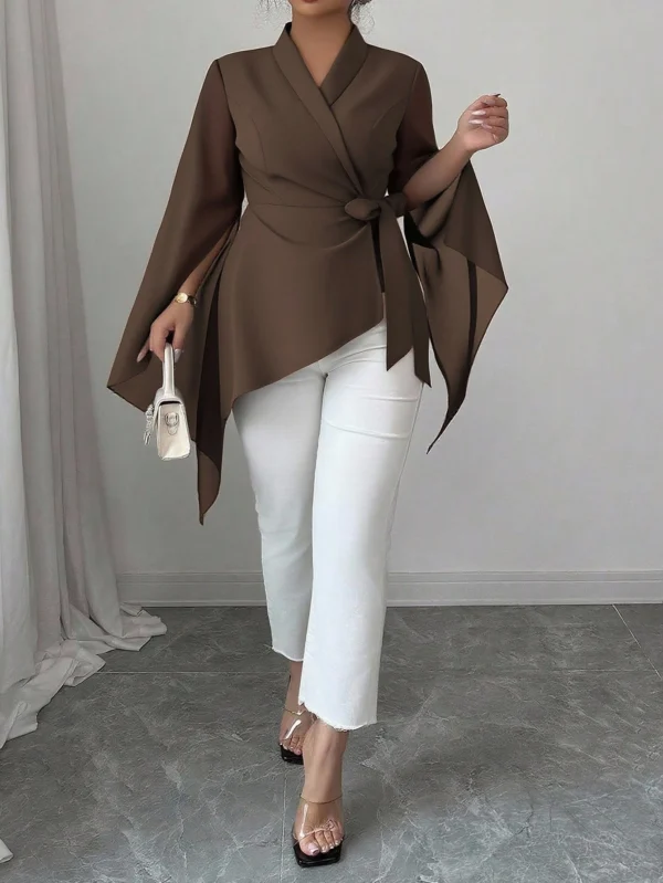 elenzga لا تنفد أبدًا من الأناقة: جوثيك بريب مع لمسة أداء الأربعاء. احتضن أنوثتك الداكنة الداخلية. بلوزة أنيقة باللون الأسود فرنسية عملية متعددة الاستخدامات مع ربطة عنق وأكمام طويلة وتصميم غير متماثل وذيل منحني 13