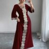 elenzga فستان طويل فاخر فاخر للنساء ذوات الحجم الكبير، بأكمام طويلة، بتصميم كلاسيكي رجعي مميز، بتطريز دانتيل راقي، مناسب للسفر والإجازات 5
