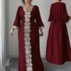 elenzga فستان طويل فاخر فاخر للنساء ذوات الحجم الكبير، بأكمام طويلة، بتصميم كلاسيكي رجعي مميز، بتطريز دانتيل راقي، مناسب للسفر والإجازات 8