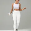 shein tall سروال أبيض مضفر ضيق مع تصميم بسيط للارتداء اليومي والنشاط، سروال أبيض للنساء 8