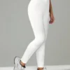 shein tall سروال أبيض مضفر ضيق مع تصميم بسيط للارتداء اليومي والنشاط، سروال أبيض للنساء 10